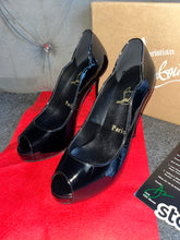 Load image into Gallery viewer, Black Open Toe Heels