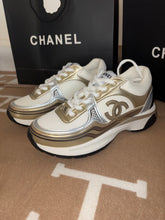 Load image into Gallery viewer, Gold C Runner Trainers