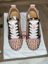 Load image into Gallery viewer, Pink Sparkly Red Bottom Trainers