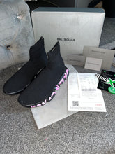 Load image into Gallery viewer, Pink Writing Sock Trainers