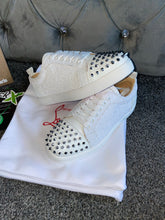 Load image into Gallery viewer, White Glittery Studded Trainers