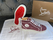 Load image into Gallery viewer, Glittery Hightop Pink Trainers