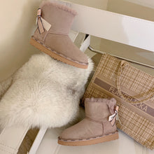 Load image into Gallery viewer, Glittery Bow Ugg Boots