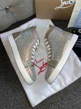Load image into Gallery viewer, Pink/Silver High Diamond Trainers