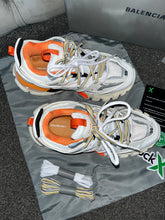 Load image into Gallery viewer, White & Orange Track Trainers
