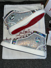 Load image into Gallery viewer, Silver Diamond Studded High Trainers
