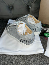 Load image into Gallery viewer, Silver Glittery Studded Trainers