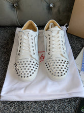 Load image into Gallery viewer, White Leather Studded Trainers