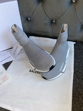 Load image into Gallery viewer, Grey & White Sock Trainers