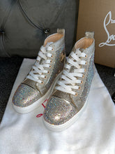 Load image into Gallery viewer, Pink/Silver High Diamond Trainers