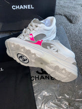 Load image into Gallery viewer, White, Pink & Grey C Runners