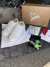 Load image into Gallery viewer, White Leather Studded Trainers