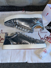 Load image into Gallery viewer, Silver Metallic Studded Trainers