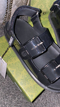 Load image into Gallery viewer, Black G Strapped Sandals