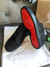 Load image into Gallery viewer, Black Patterned Studded Trainers