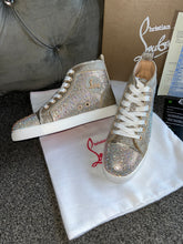 Load image into Gallery viewer, Pink/Silver High Diamond Trainers