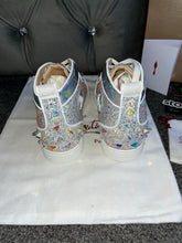 Load image into Gallery viewer, Silver Diamond Studded High Trainers