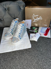Load image into Gallery viewer, Silver Diamond Studded High Trainers