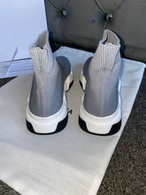 Load image into Gallery viewer, Grey & White Sock Trainers