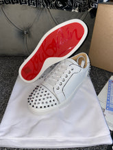 Load image into Gallery viewer, White Leather Studded Trainers