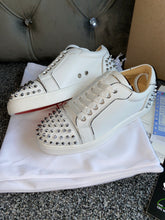 Load image into Gallery viewer, White Leather Studded Trainers