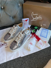 Load image into Gallery viewer, Silver Metallic Studded Trainers