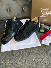 Load image into Gallery viewer, Black Patterned Studded Trainers