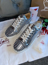 Load image into Gallery viewer, Silver Metallic Studded Trainers