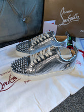 Load image into Gallery viewer, Silver Metallic Studded Trainers