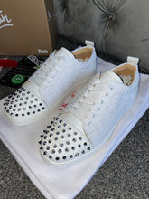 Load image into Gallery viewer, White Glittery Studded Trainers