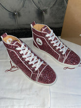 Load image into Gallery viewer, Glittery Hightop Pink Trainers