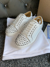 Load image into Gallery viewer, White Leather Studded Trainers