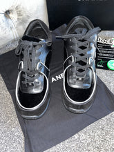 Load image into Gallery viewer, Black & Silver Runner Trainers