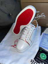 Load image into Gallery viewer, White & Red Shinny Trainers