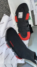 Load image into Gallery viewer, Black & Red Sock Trainers