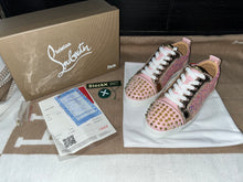 Load image into Gallery viewer, Pink Sparkly Red Bottom Trainers
