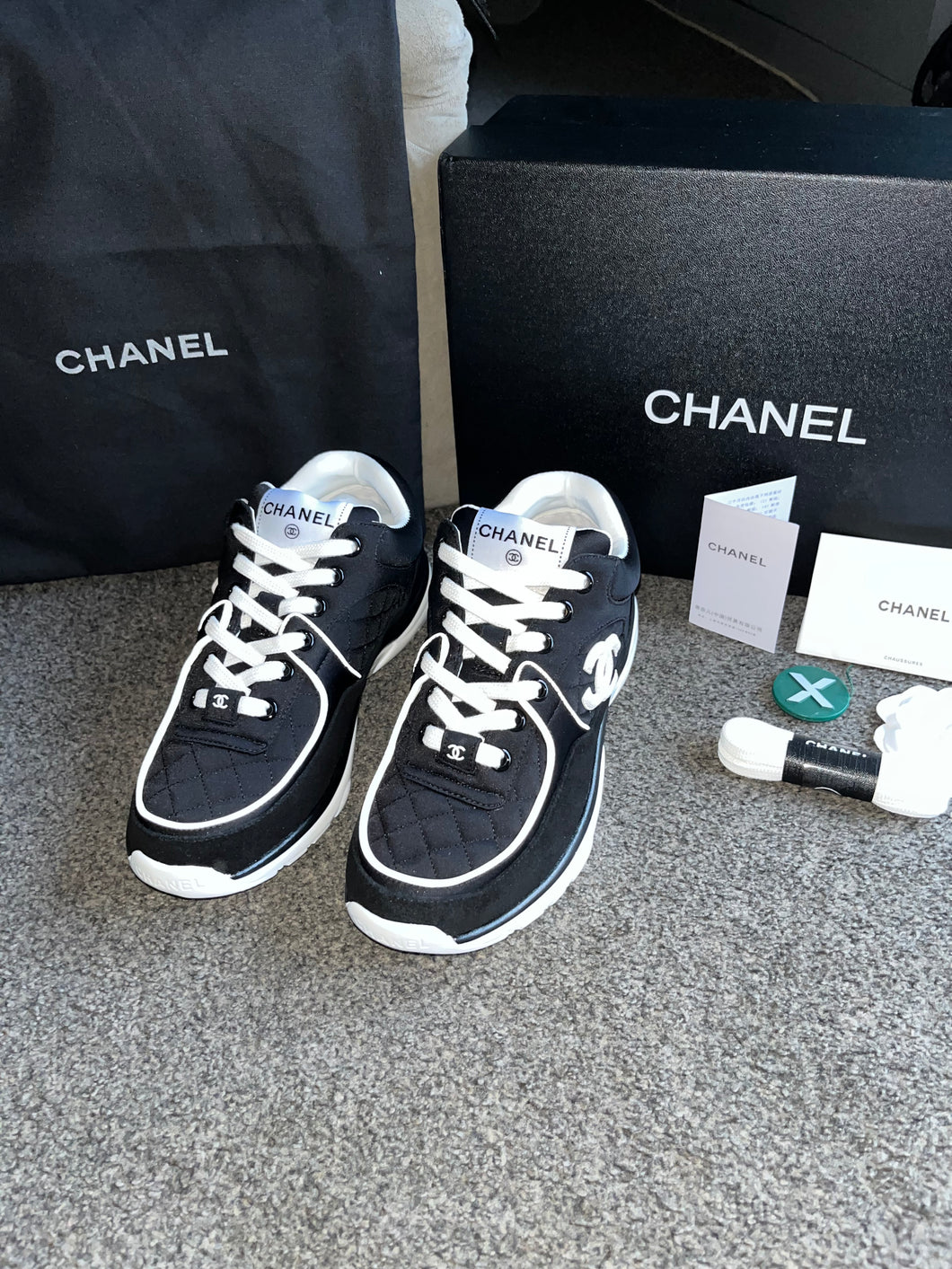 Black Material C Trainers
