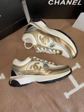 Load image into Gallery viewer, Gold C Runner Trainers
