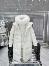 Load image into Gallery viewer, White Long Fur Hooded Coat
