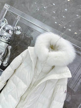 Load image into Gallery viewer, White Long Fur Hooded Coat
