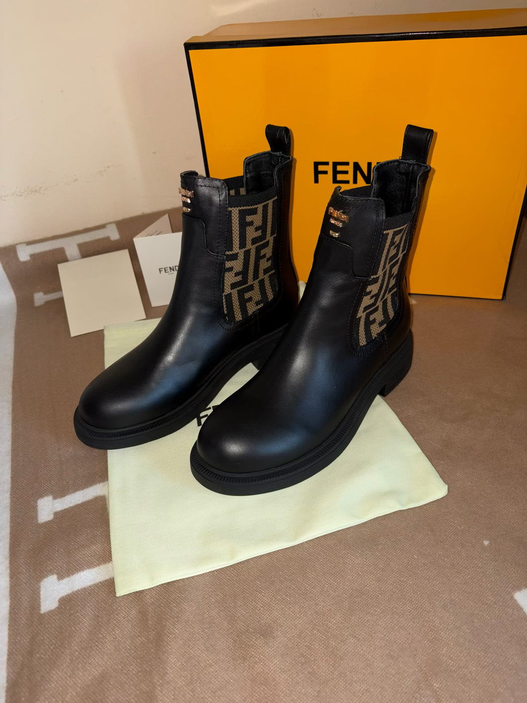 Black Leather FF Boots