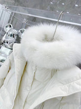 Load image into Gallery viewer, White Long Fur Hooded Coat
