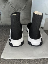 Load image into Gallery viewer, Black Writing Sock Trainers
