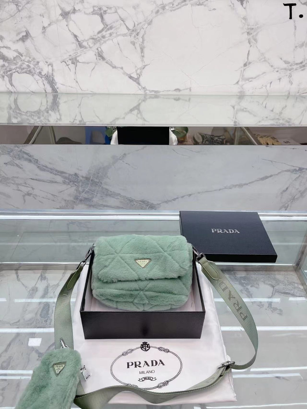 Fluffy Mint Green P Bag