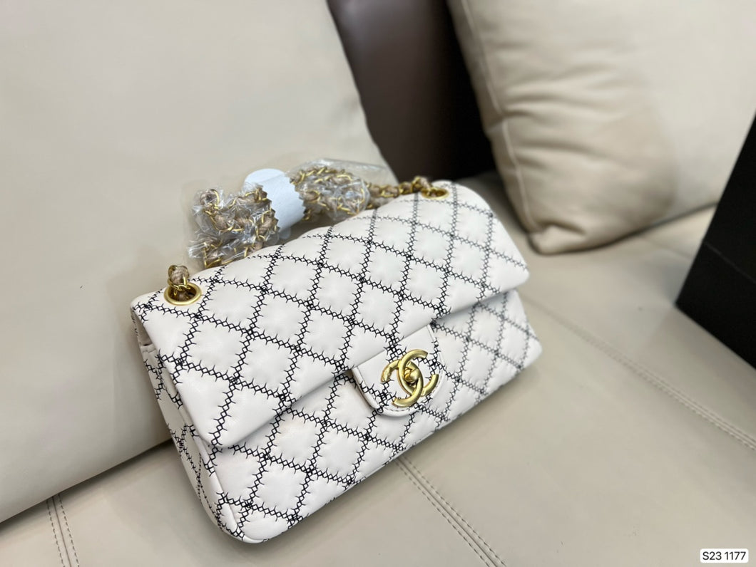 Leather Pattern C Shoulder Bag