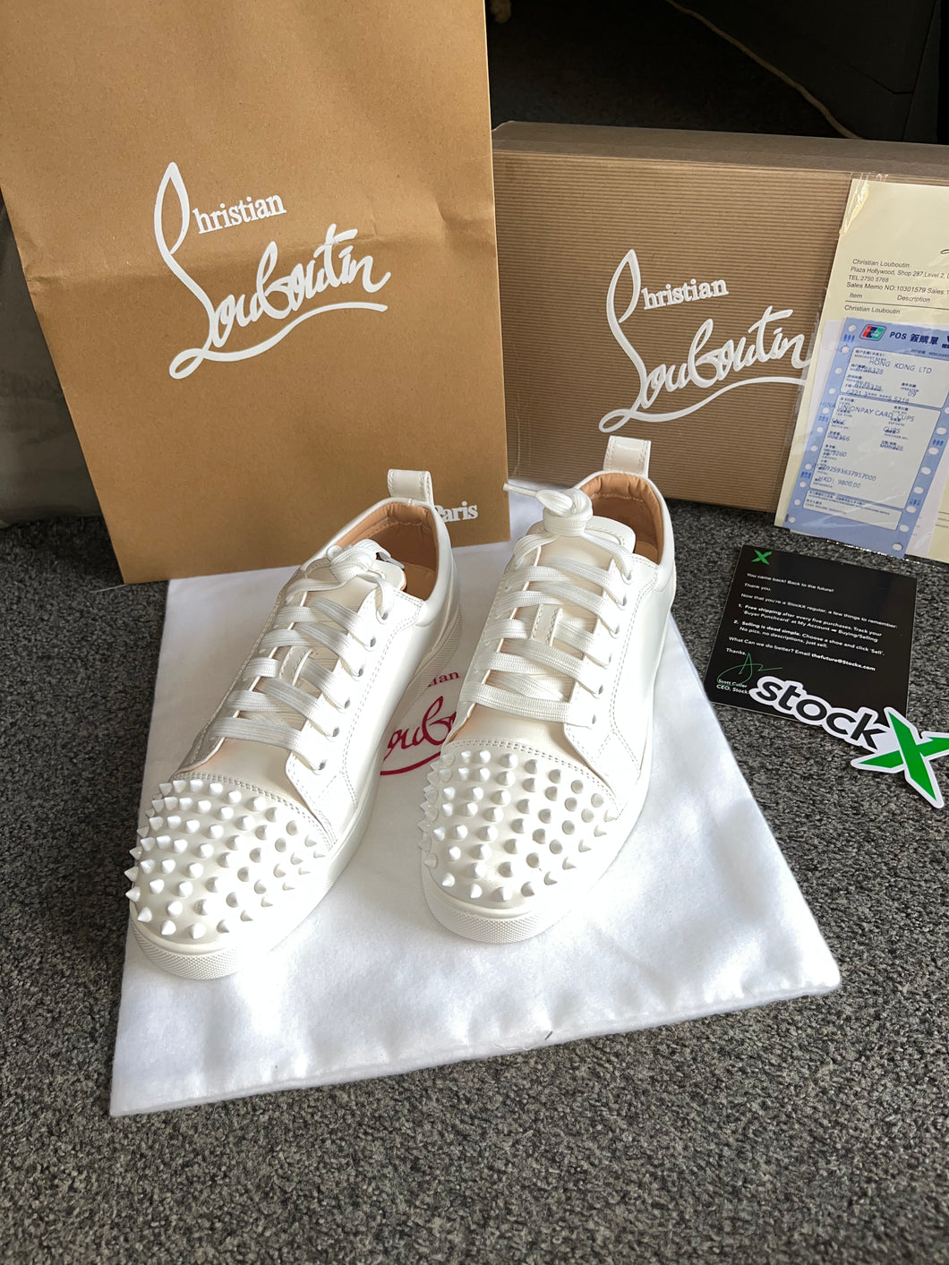 Plain White Studded Trainers
