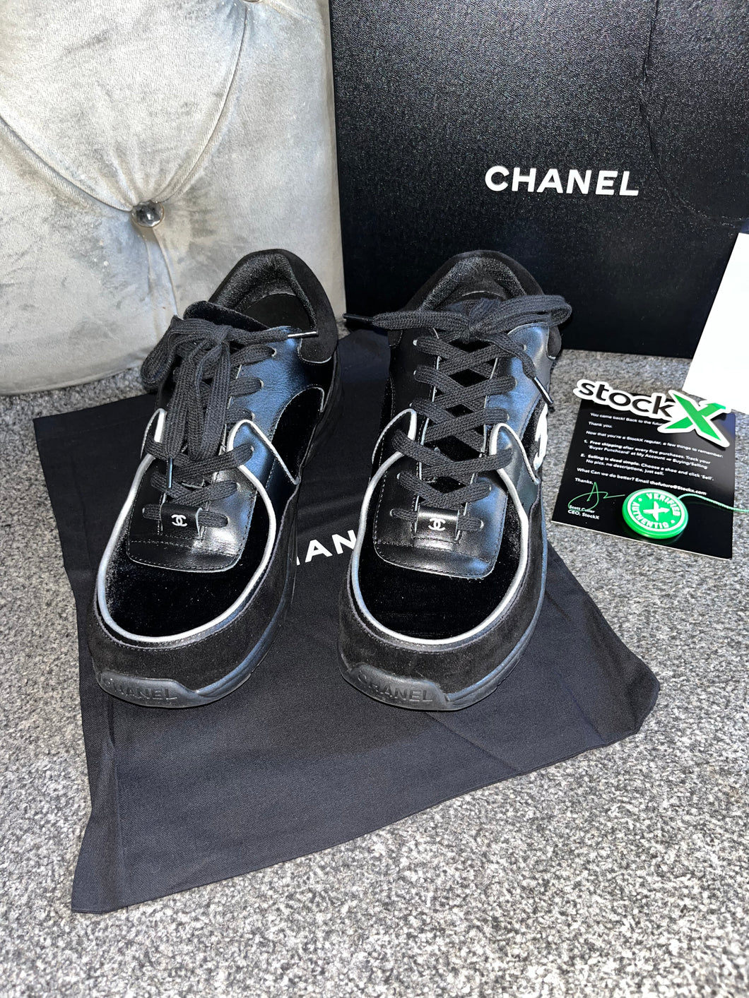 Black & Silver Runner Trainers