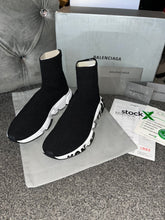 Load image into Gallery viewer, Black Writing Sock Trainers
