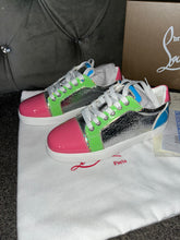 Load image into Gallery viewer, Colourful Red Bottomed Trainers
