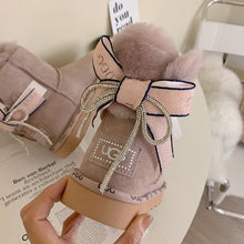 Load image into Gallery viewer, Glittery Bow Ugg Boots
